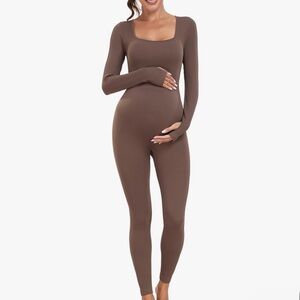 Brown Maternity Bodysuit